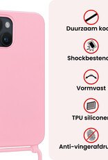 NoXx NoXx iPhone 13 Mini Hoesje Met Koord - Lichtroze - 2 PACK