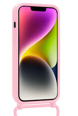 NoXx NoXx iPhone 13 Mini Hoesje Met Koord Met Screenprotector - Lichtroze