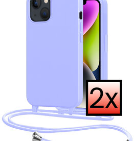 NoXx NoXx iPhone 13 Mini Hoesje Met Koord - Lila - 2 PACK