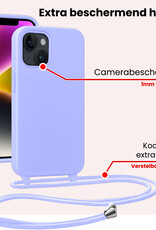 NoXx NoXx iPhone 13 Mini Hoesje Met Koord Met Screenprotector - Lila