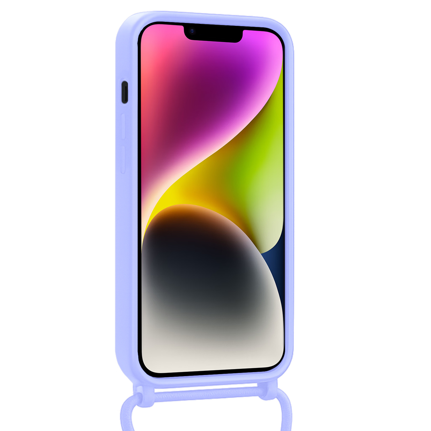 NoXx NoXx iPhone 13 Mini Hoesje Met Koord Met 2x Screenprotector - Lila