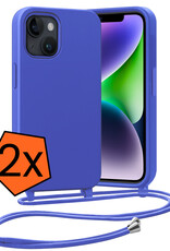 Nomfy Nomfy iPhone 13 Mini Hoesje Met Koord - Fel Blauw - 2 PACK