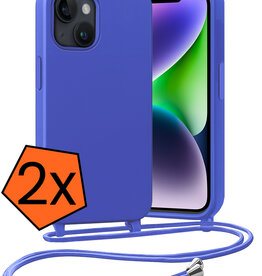 Nomfy Nomfy iPhone 13 Mini Hoesje Met Koord - Fel Blauw - 2 PACK