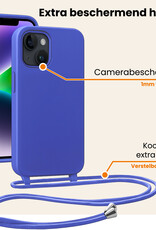 Nomfy Nomfy iPhone 13 Mini Hoesje Met Koord - Fel Blauw - 2 PACK