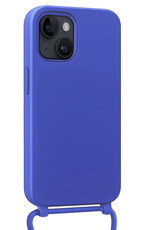 Nomfy Nomfy iPhone 13 Mini Hoesje Met Koord Met 2x Screenprotector - Fel Blauw