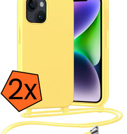 Nomfy Nomfy iPhone 13 Mini Hoesje Met Koord - Geel - 2 PACK