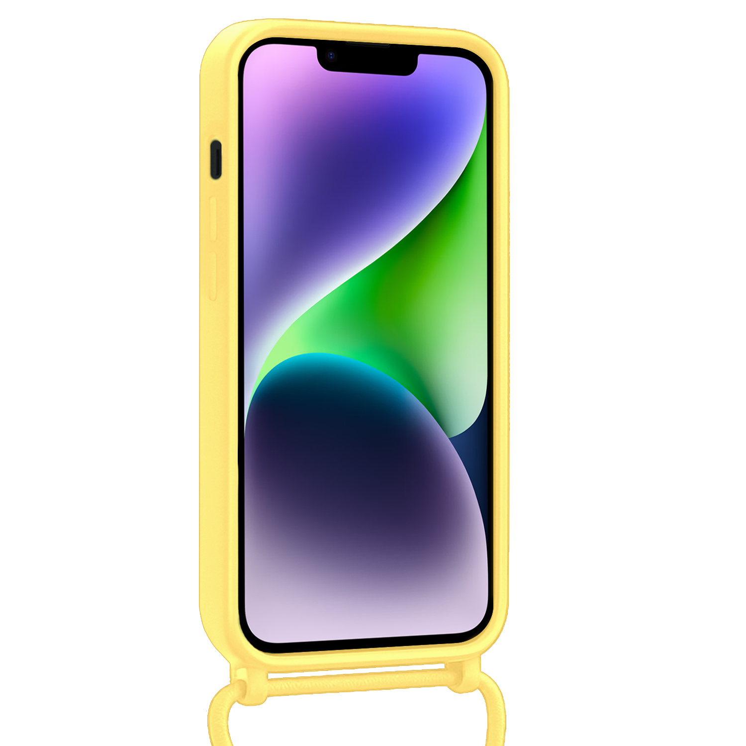 Nomfy Nomfy iPhone 13 Mini Hoesje Met Koord - Geel - 2 PACK