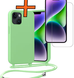 Nomfy Nomfy iPhone 13 Mini Hoesje Met Koord Met Screenprotector - Groen