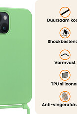 Nomfy Nomfy iPhone 13 Mini Hoesje Met Koord Met Screenprotector - Groen