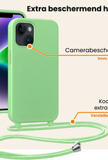 Nomfy Nomfy iPhone 13 Mini Hoesje Met Koord Met 2x Screenprotector - Groen