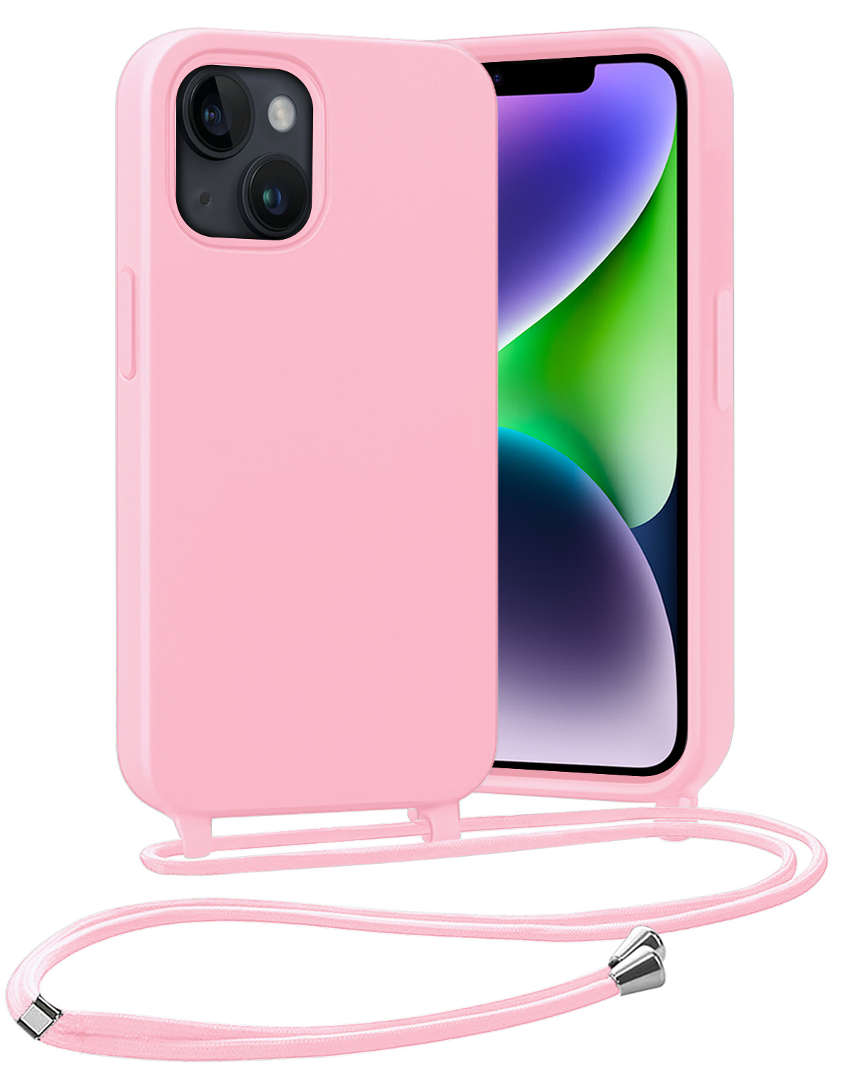 Nomfy Nomfy iPhone 13 Mini Hoesje Met Koord - Lichtroze