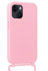 Nomfy Nomfy iPhone 13 Mini Hoesje Met Koord Met 2x Screenprotector - Lichtroze