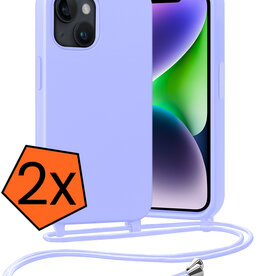 Nomfy Nomfy iPhone 13 Mini Hoesje Met Koord - Lila - 2 PACK