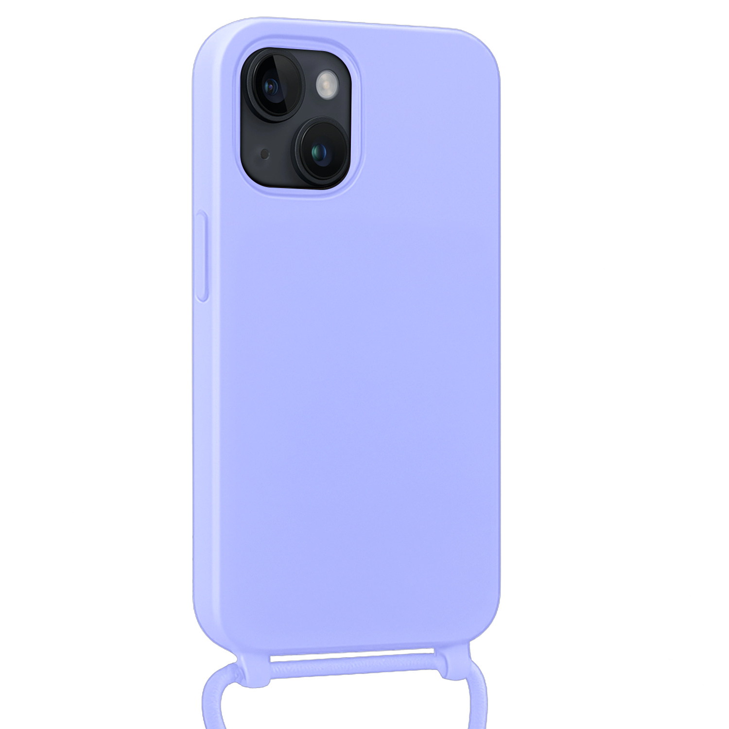 Nomfy Nomfy iPhone 13 Mini Hoesje Met Koord Met 2x Screenprotector - Lila