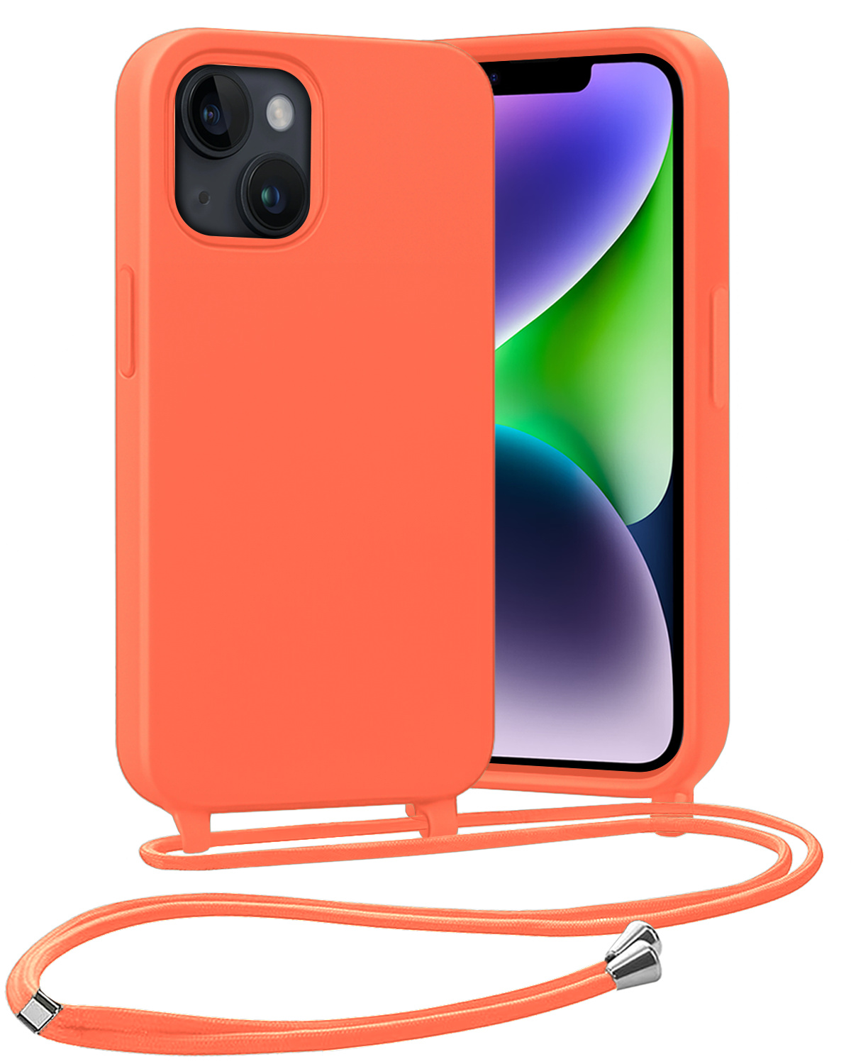 Nomfy Nomfy iPhone 13 Mini Hoesje Met Koord - Papaya