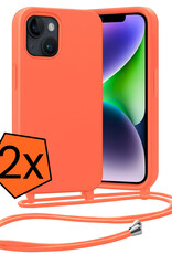 Nomfy Nomfy iPhone 13 Mini Hoesje Met Koord - Papaya - 2 PACK
