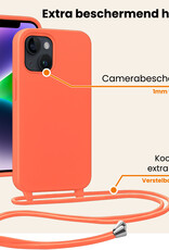 Nomfy Nomfy iPhone 13 Mini Hoesje Met Koord - Papaya - 2 PACK