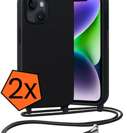 Nomfy Nomfy iPhone 13 Mini Hoesje Met Koord - Zwart - 2 PACK