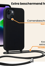 Nomfy Nomfy iPhone 13 Mini Hoesje Met Koord Met Screenprotector - Zwart