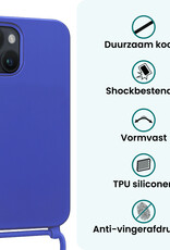 Forterra Forterra iPhone 13 Mini Hoesje Met Koord - Fel Blauw - 2 PACK