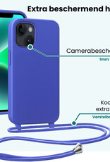 Forterra Forterra iPhone 13 Mini Hoesje Met Koord Met 2x Screenprotector - Fel Blauw