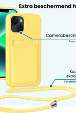 Forterra Forterra iPhone 13 Mini Hoesje Met Koord Met Screenprotector - Geel