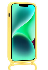 Forterra Forterra iPhone 13 Mini Hoesje Met Koord Met 2x Screenprotector - Geel