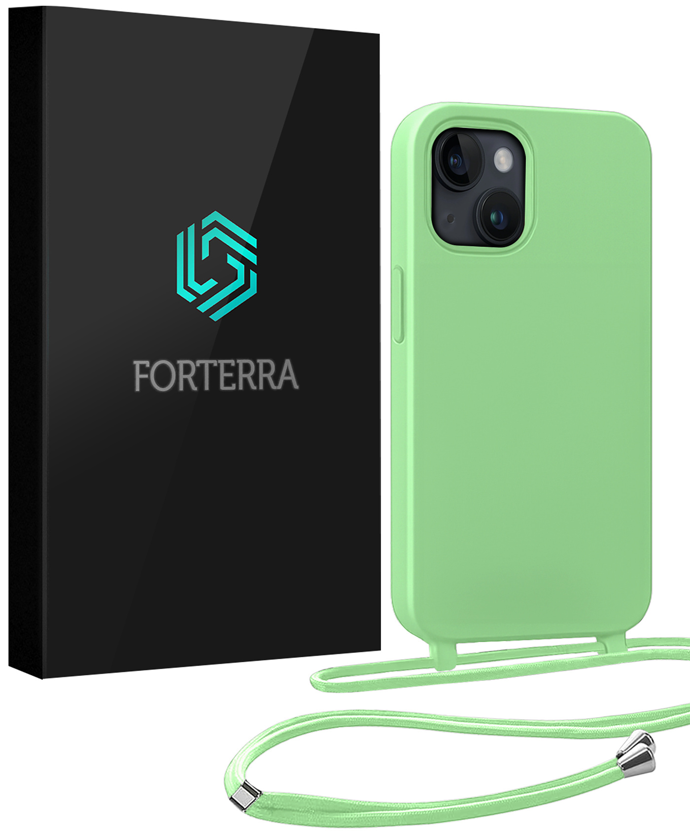Forterra Forterra iPhone 13 Mini Hoesje Met Koord - Groen