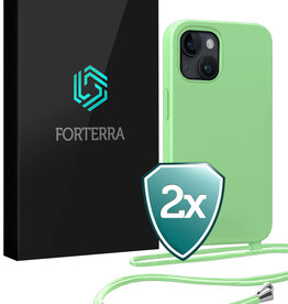Forterra Forterra iPhone 13 Mini Hoesje Met Koord - Groen - 2 PACK