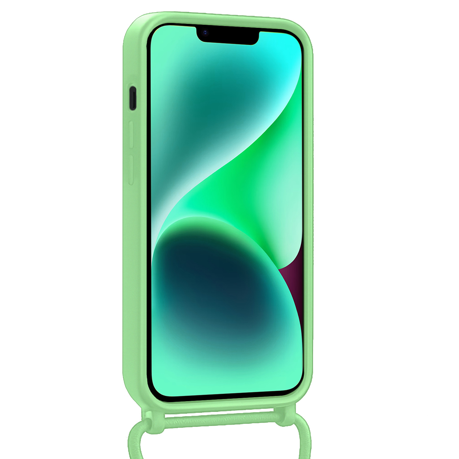 Forterra Forterra iPhone 13 Mini Hoesje Met Koord Met Screenprotector - Groen