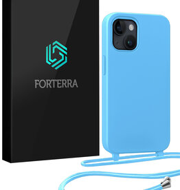 Forterra Forterra iPhone 13 Mini Hoesje Met Koord - Lichtblauw