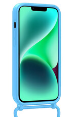 Forterra Forterra iPhone 13 Mini Hoesje Met Koord Met Screenprotector - Lichtblauw