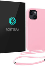 Forterra Forterra iPhone 13 Mini Hoesje Met Koord - Lichtroze