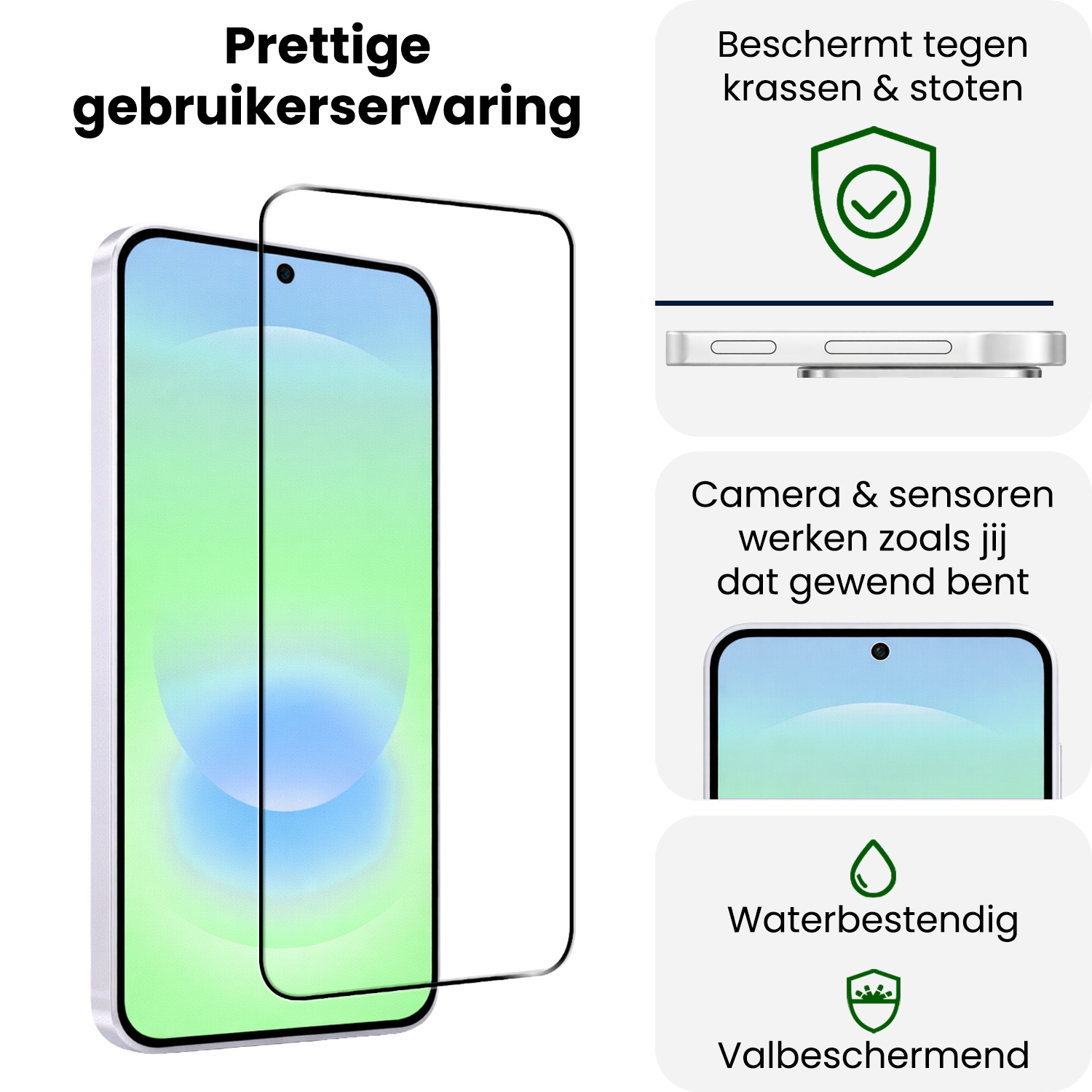 BASEY. BASEY. Samsung Galaxy A37 Screenprotector Glas Full Cover - 2 PACK