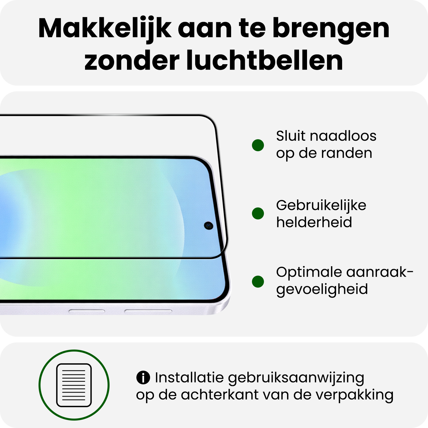 BASEY. BASEY. Samsung Galaxy A37 Screenprotector Glas Full Cover - 3 PACK