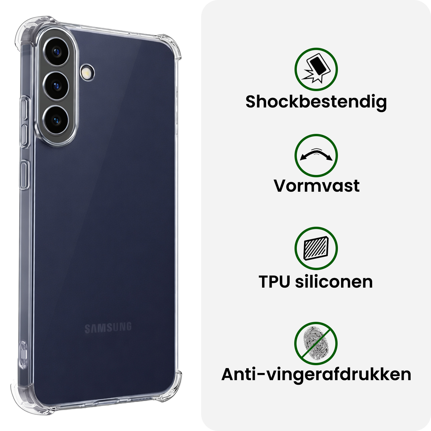 BASEY. BASEY. Samsung Galaxy A37 Hoesje Shockproof - Transparant - 2 PACK