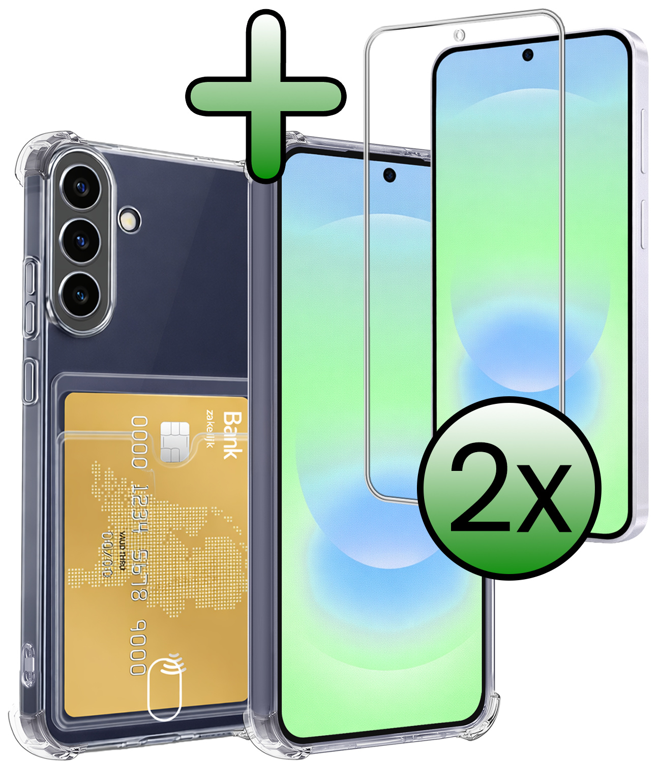 BASEY. BASEY. Samsung Galaxy A37 Hoesje Pashouder Met 2x Screenprotector