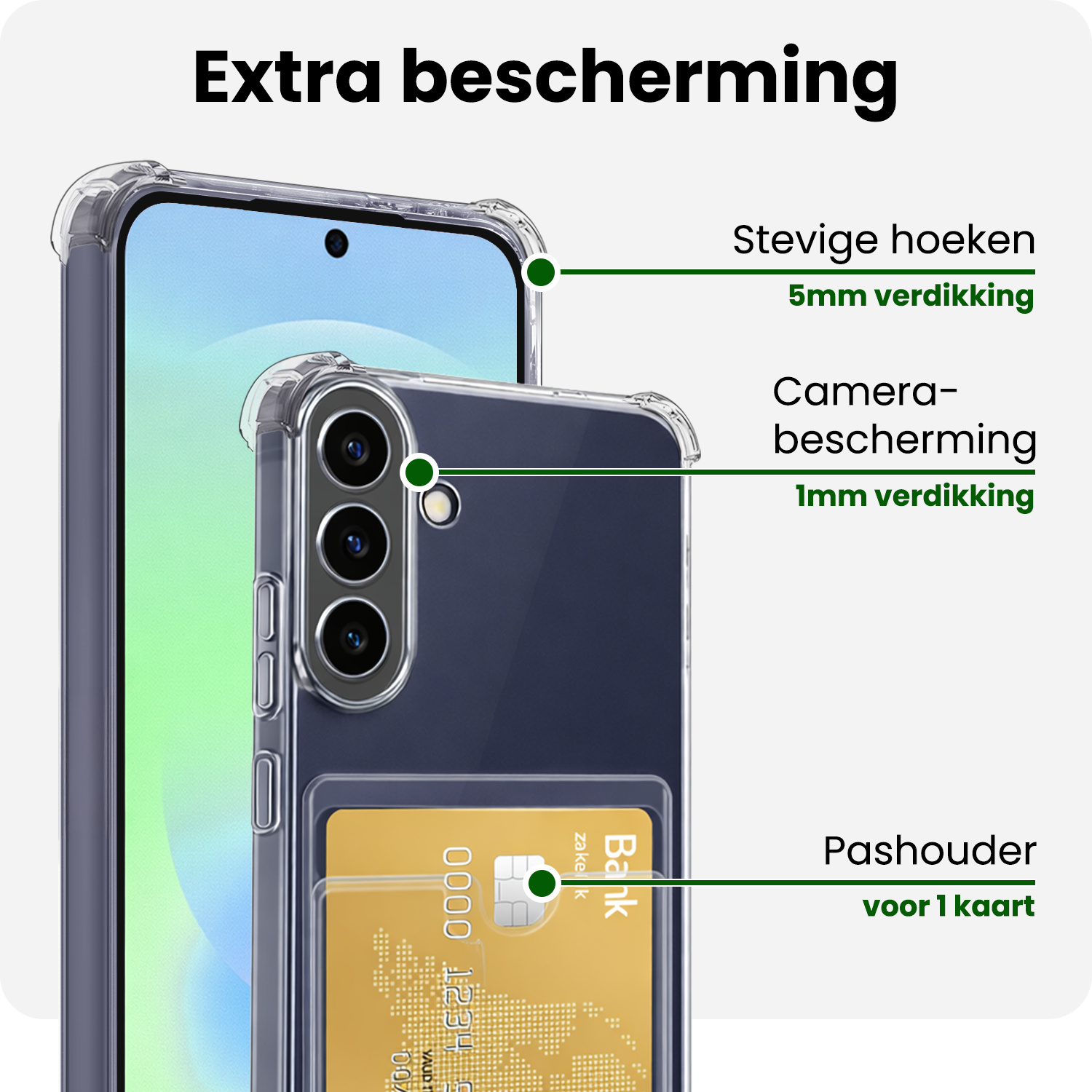 BASEY. BASEY. Samsung Galaxy A37 Hoesje Pashouder Met 2x Screenprotector