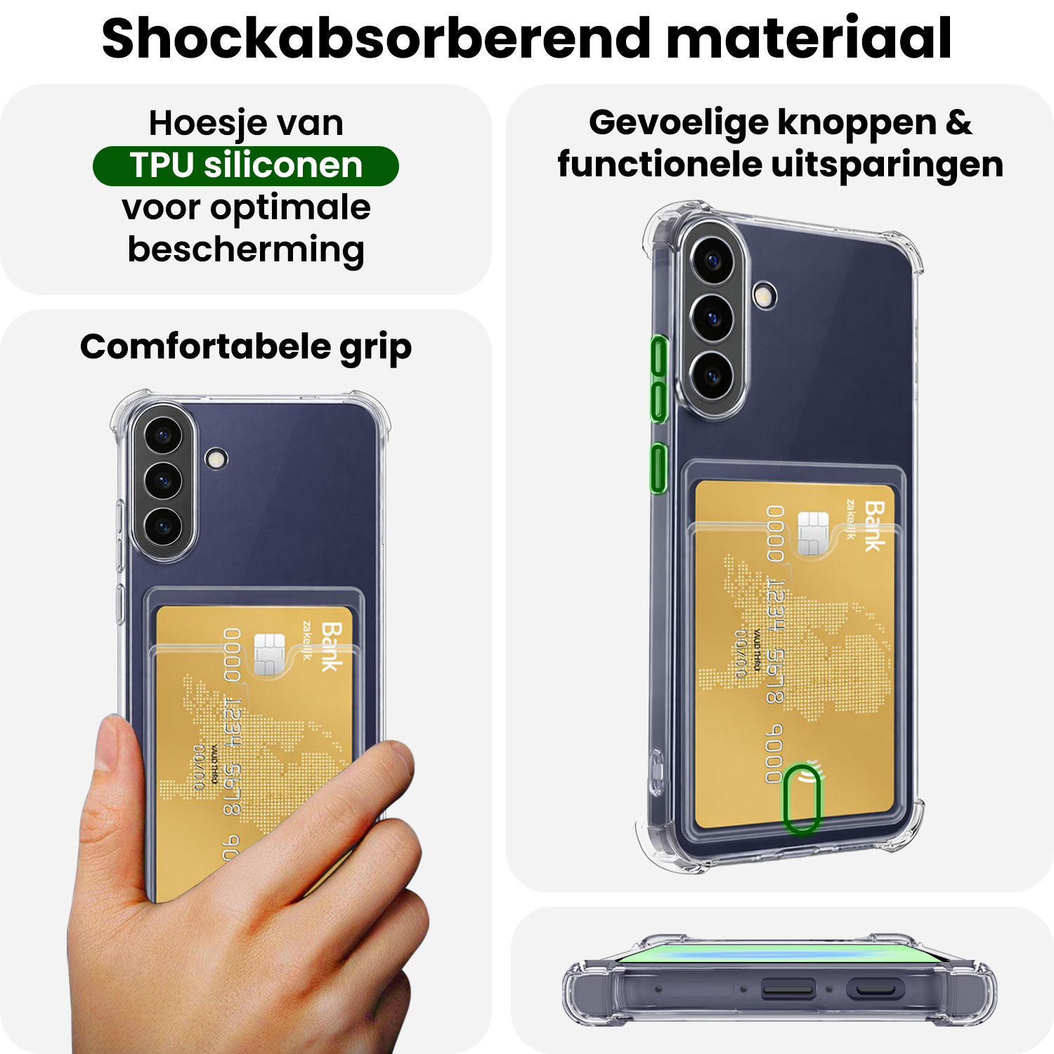 BASEY. BASEY. Samsung Galaxy A37 Hoesje Pashouder Met 2x Screenprotector