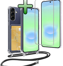 BASEY. BASEY. Samsung Galaxy A37 Hoesje Pashouder met Koord Met Screenprotector