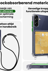 BASEY. BASEY. Samsung Galaxy A37 Hoesje Pashouder met Koord Met Screenprotector