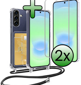 BASEY. BASEY. Samsung Galaxy A37 Hoesje Pashouder met Koord Met 2x Screenprotector