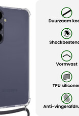 BASEY. BASEY. Samsung Galaxy A37 Hoesje Transparant Shockproof Met Zwart Koord