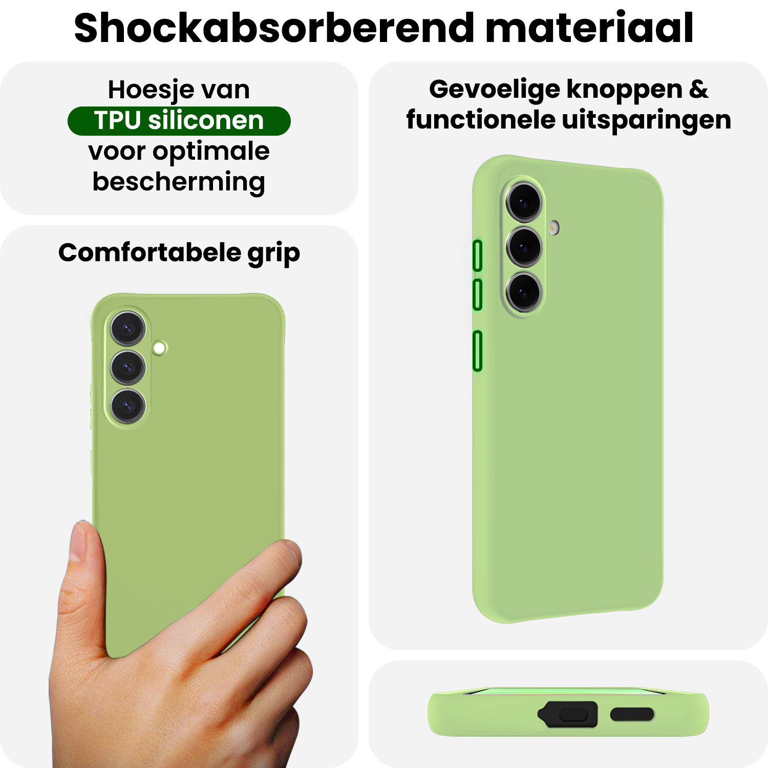 BASEY. BASEY. Samsung Galaxy A37 Hoesje Siliconen - Groen