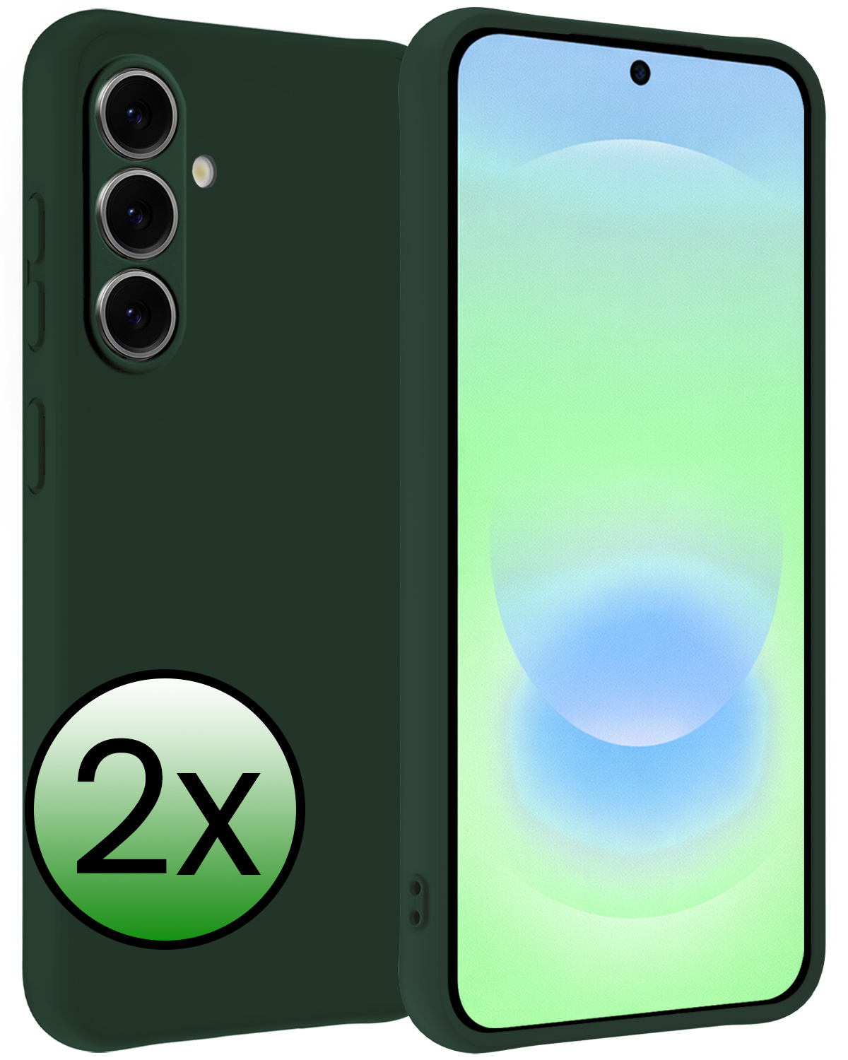 BASEY. BASEY. Samsung Galaxy A37 Hoesje Siliconen - Donkergroen - 2 PACK