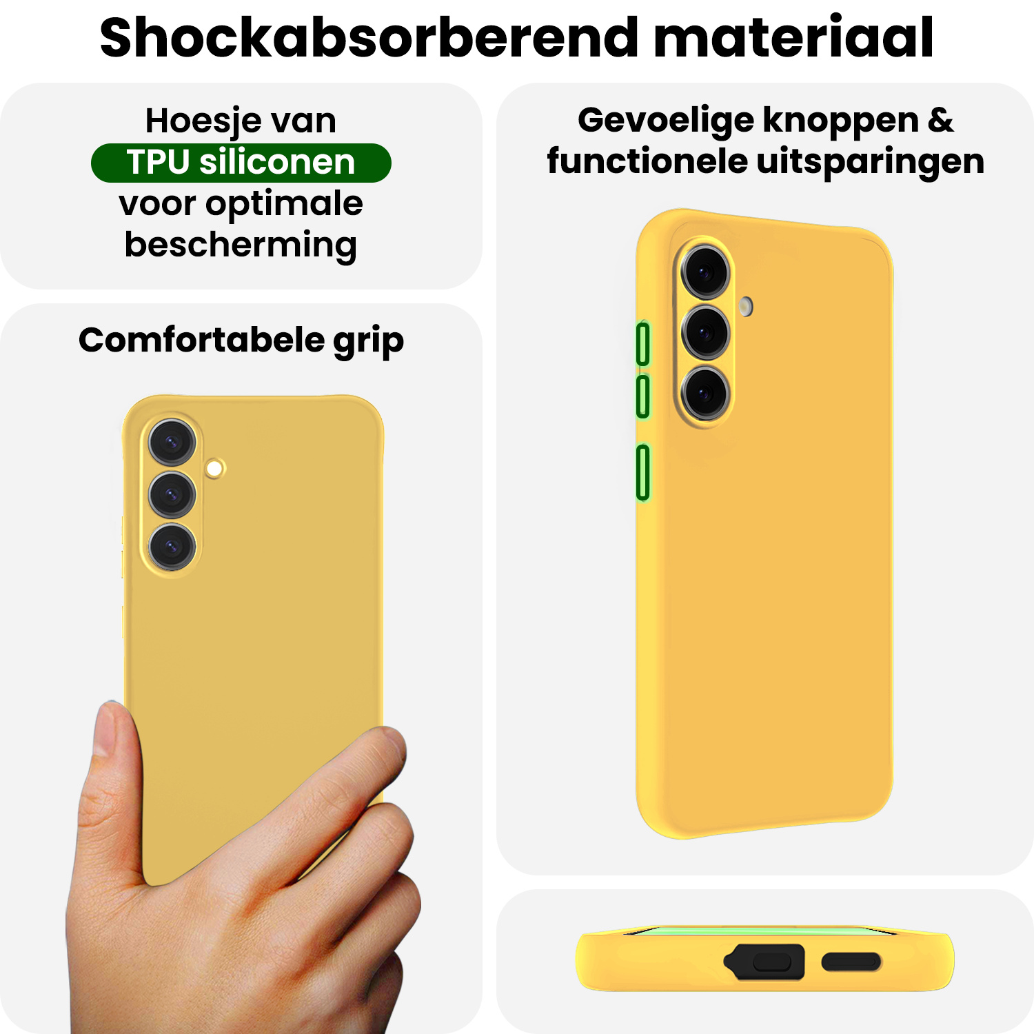 BASEY. BASEY. Samsung Galaxy A37 Hoesje Siliconen - Geel - 2 PACK