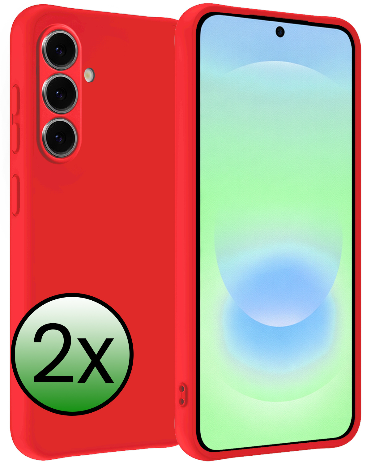 BASEY. BASEY. Samsung Galaxy A37 Hoesje Siliconen - Rood - 2 PACK