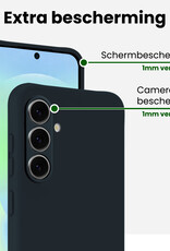BASEY. BASEY. Samsung Galaxy A37 Hoesje Siliconen Met Screenprotector - Donkerblauw