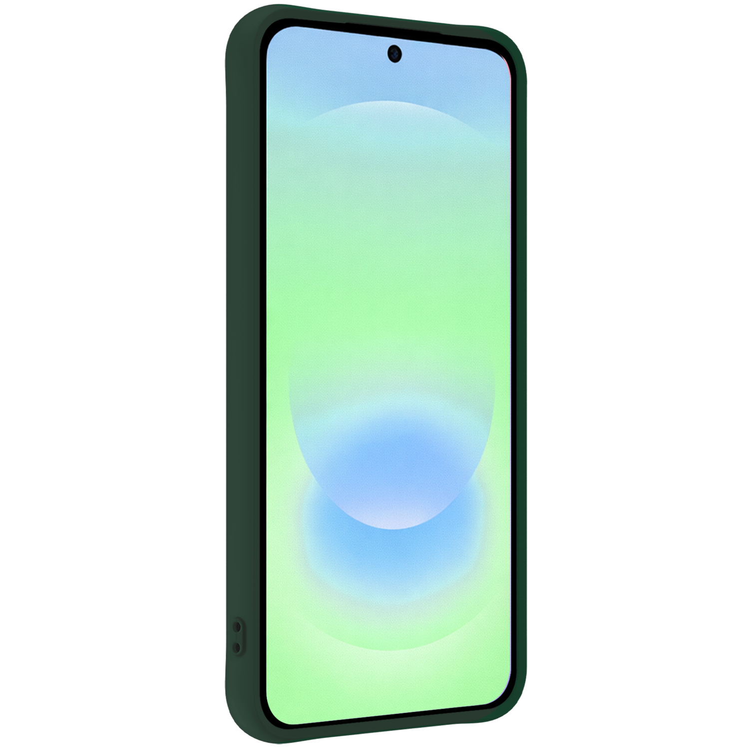 BASEY. BASEY. Samsung Galaxy A37 Hoesje Siliconen Met Screenprotector - Donkergroen