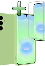 BASEY. BASEY. Samsung Galaxy A37 Hoesje Siliconen Met Screenprotector - Groen